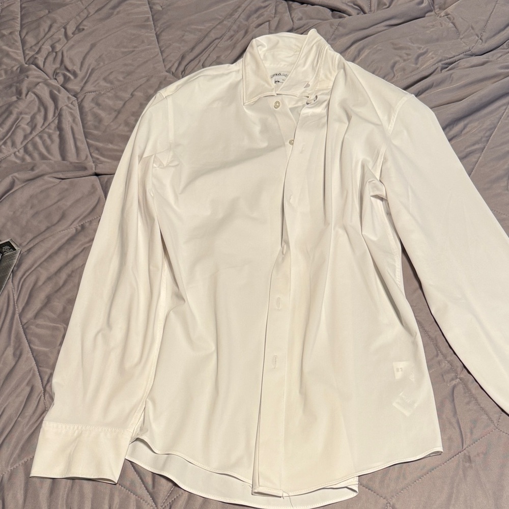 Zara Off-White Slim Fit long sleeve button-down